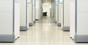 Professional office building corridor with polished floors
